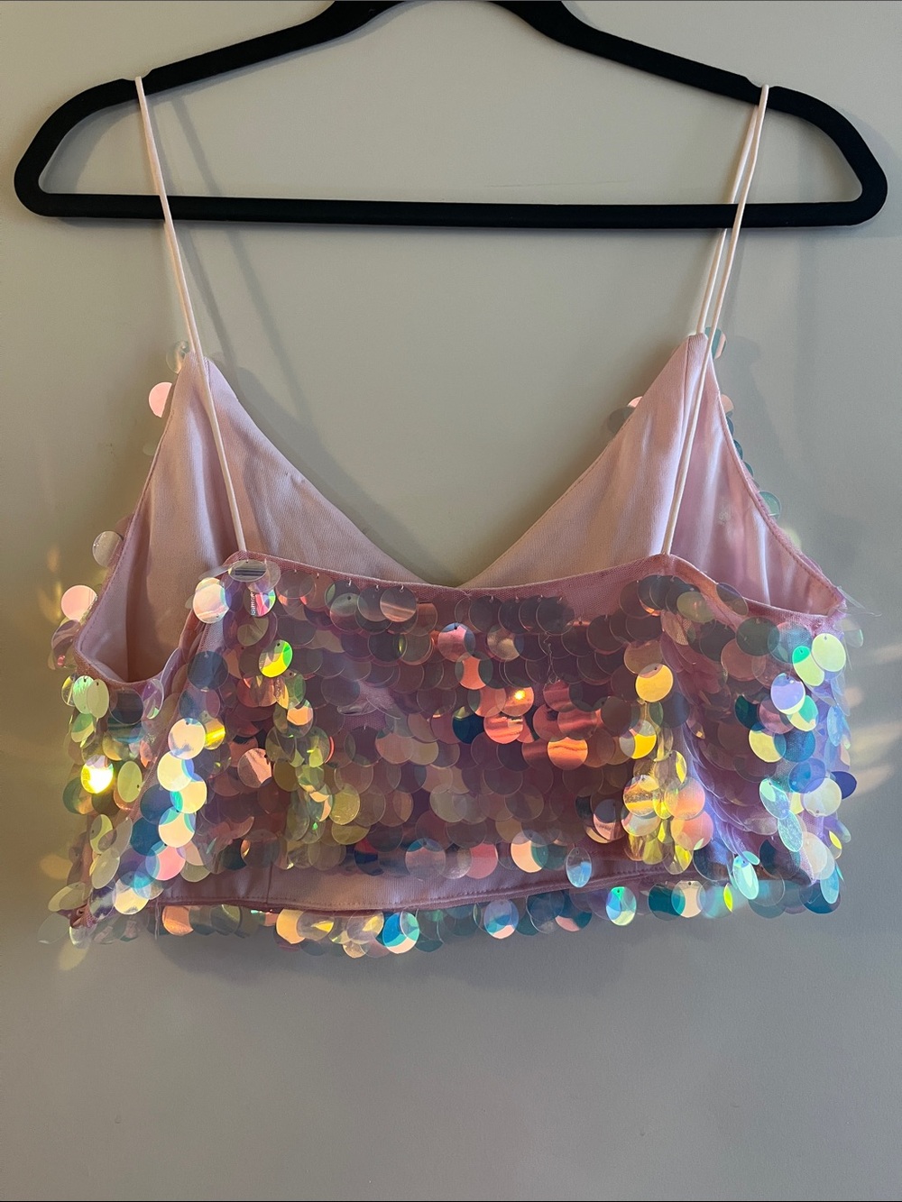 Forever 21 Iridescent Sequin Crop Top - Pink, Blue, Purple - Picture 4 of 5
